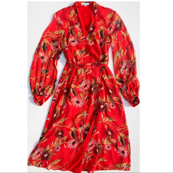 EQUIPMENT Andrese Floral Silk Wrap Dress | 8 | NEW - Picture 8 of 16